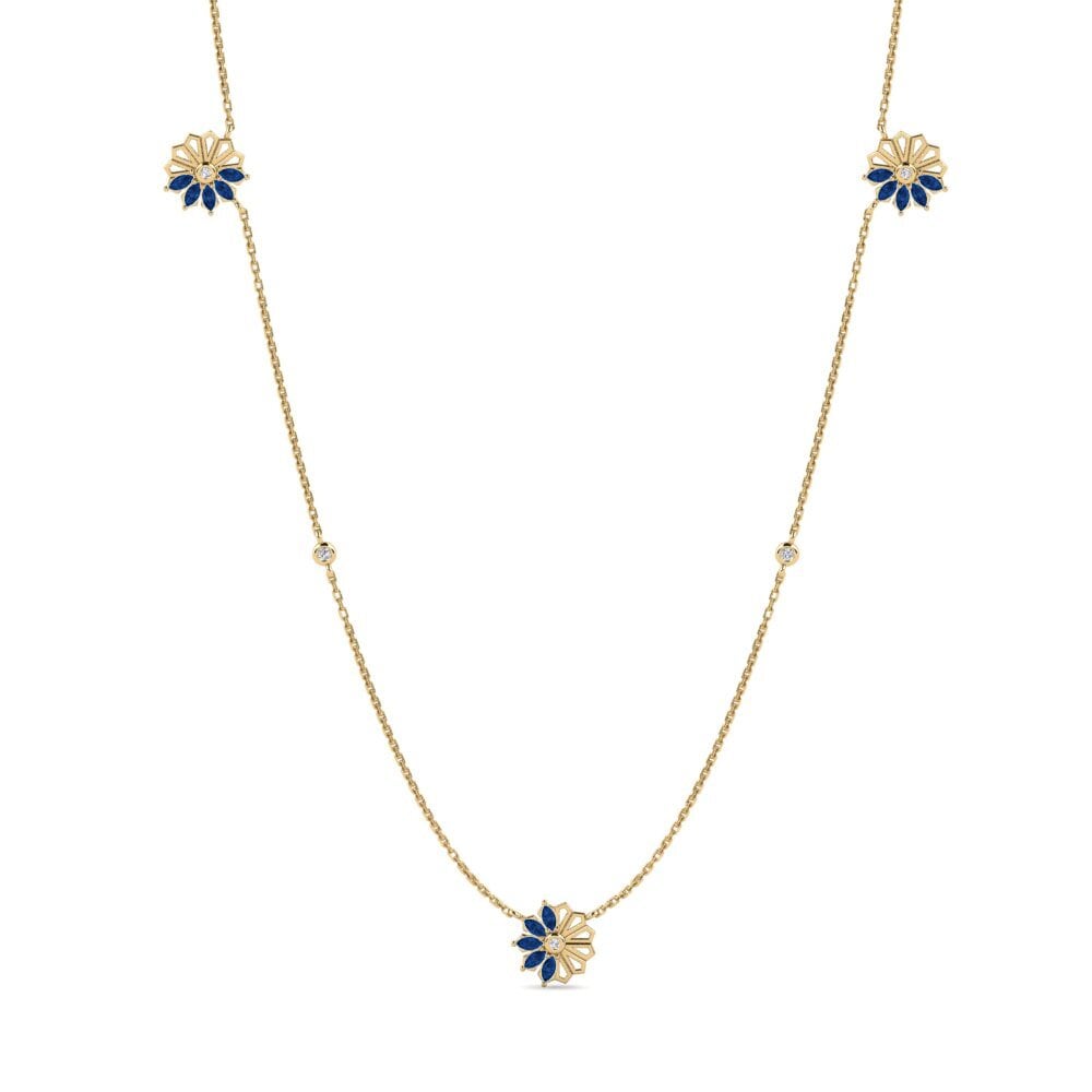Dark Blue Zirconia Women's Necklace Sendai