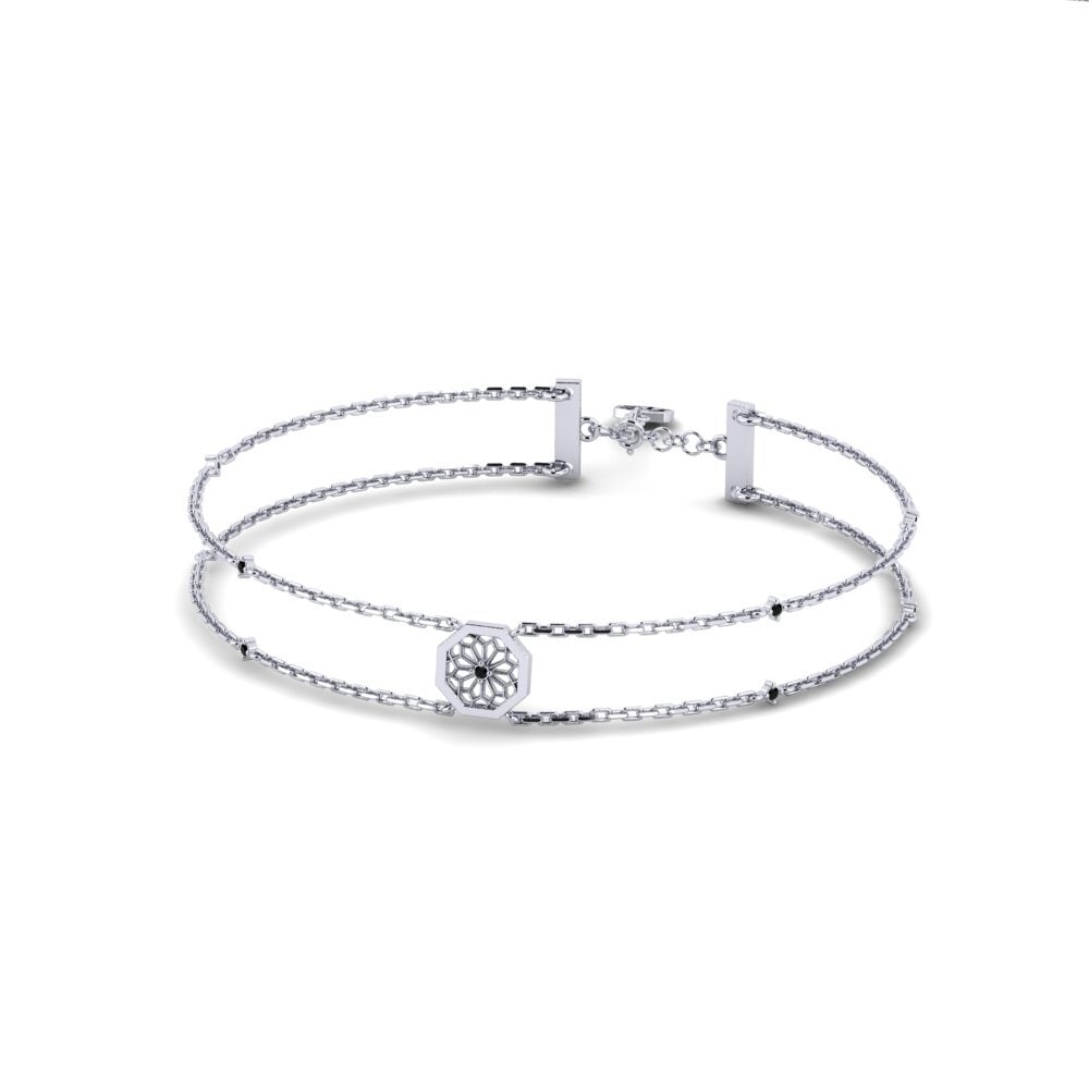 Paladio Diamante Negro Pulsera de Mujer Sensoji