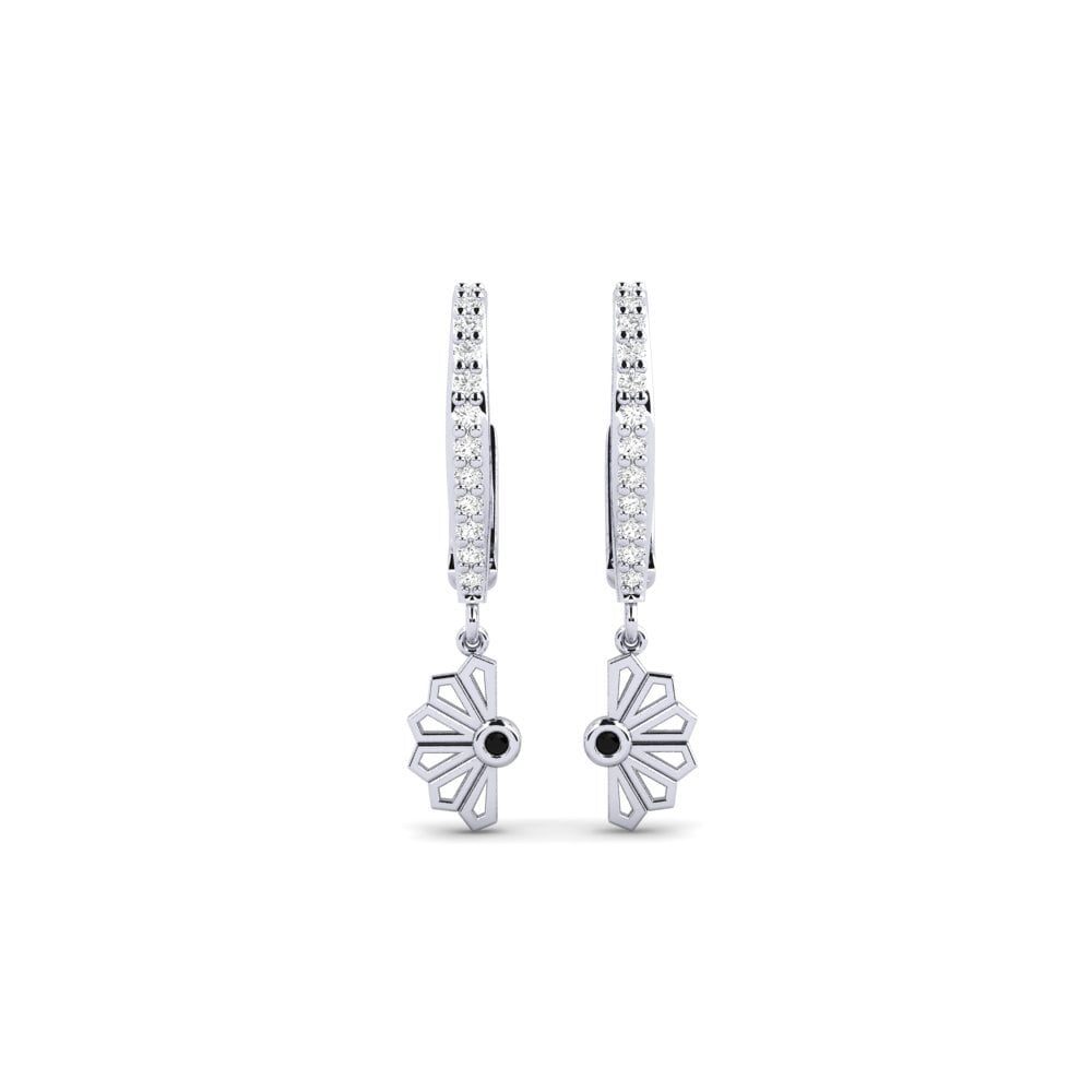 White Silver Black Sapphire Women's Earring Shibutsu