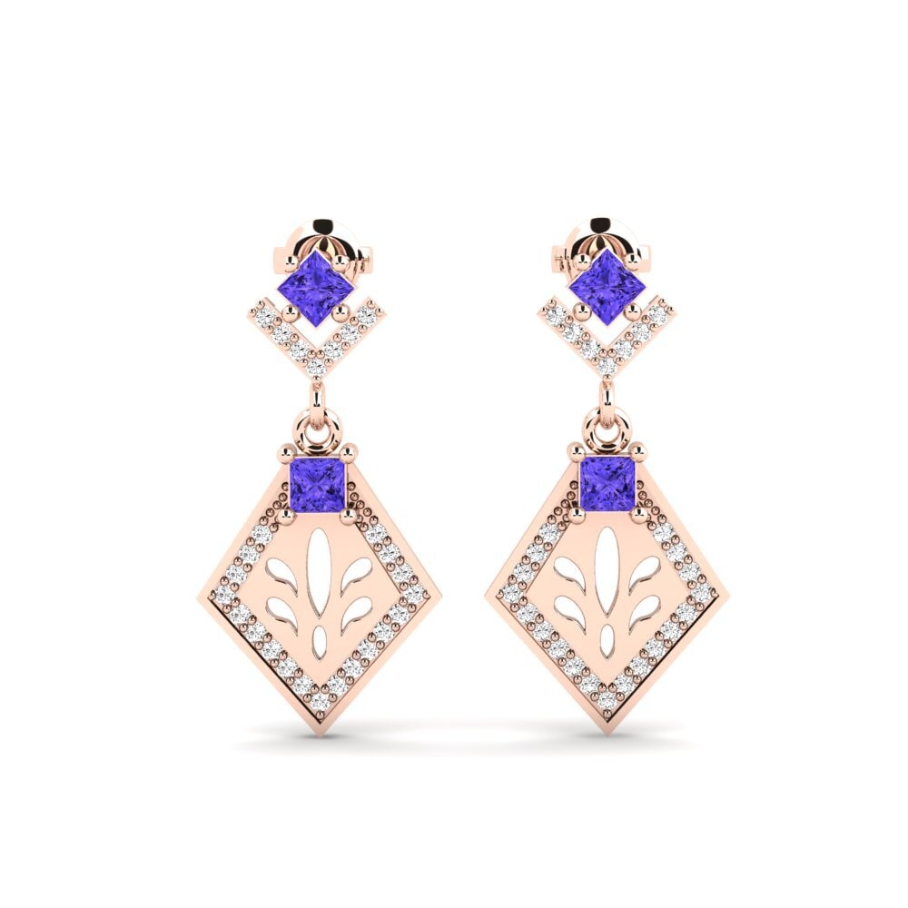 14ct Rose Gold Tanzanite Women's Earring Snije