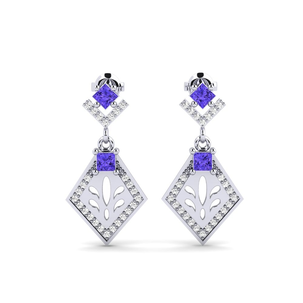 White Silver Tanzanite Women's Earring Snije