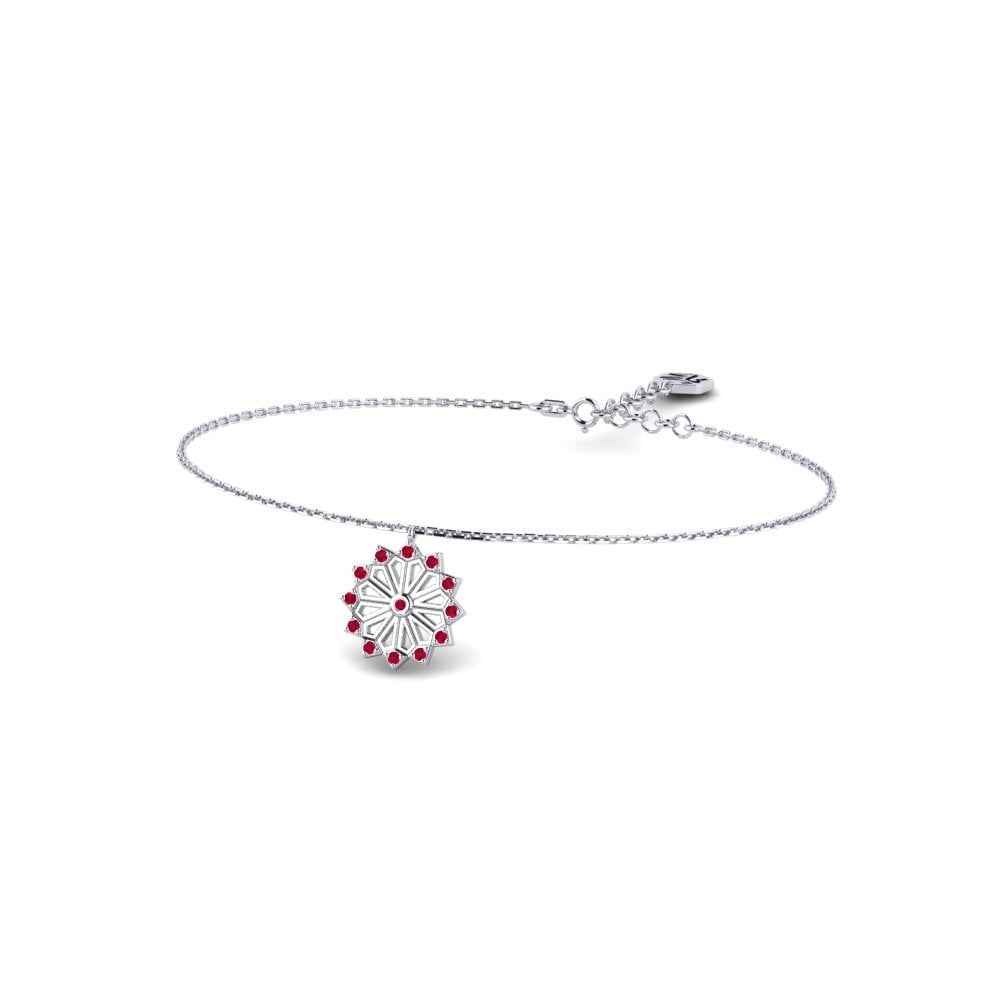 Paladio Rubí Pulsera de Mujer Tsutsuji