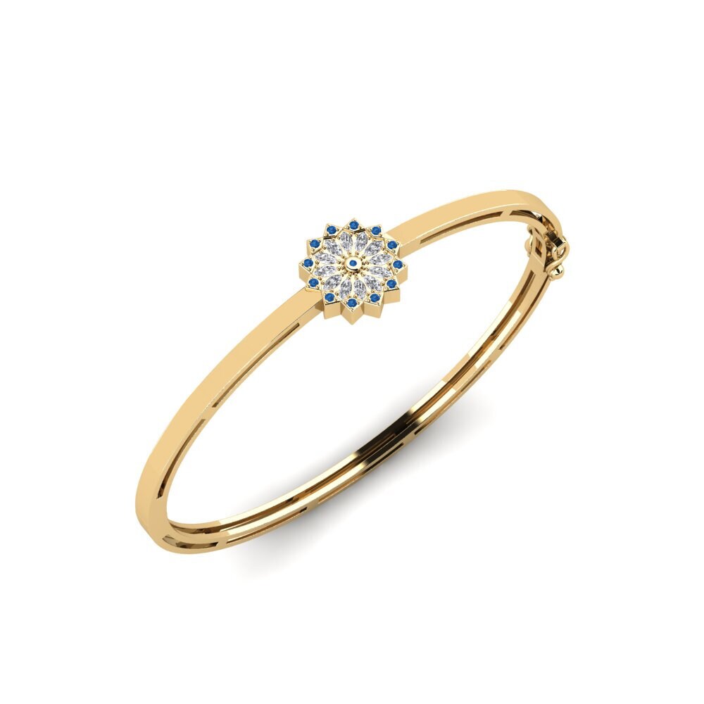 Dark Blue Zirconia Women's Bangle Mokuren