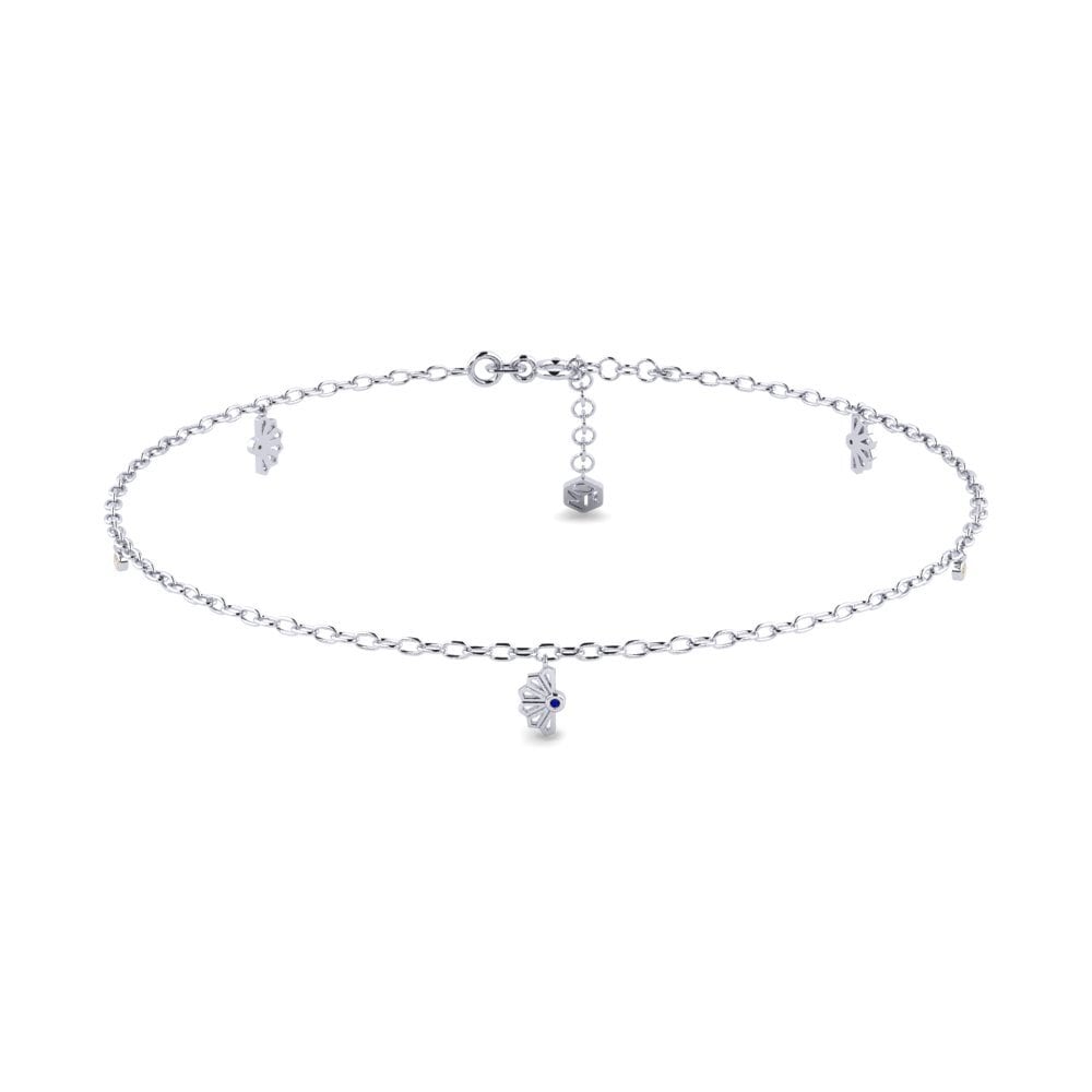 950 Palladium Sapphire Women's Anklet Ortisei