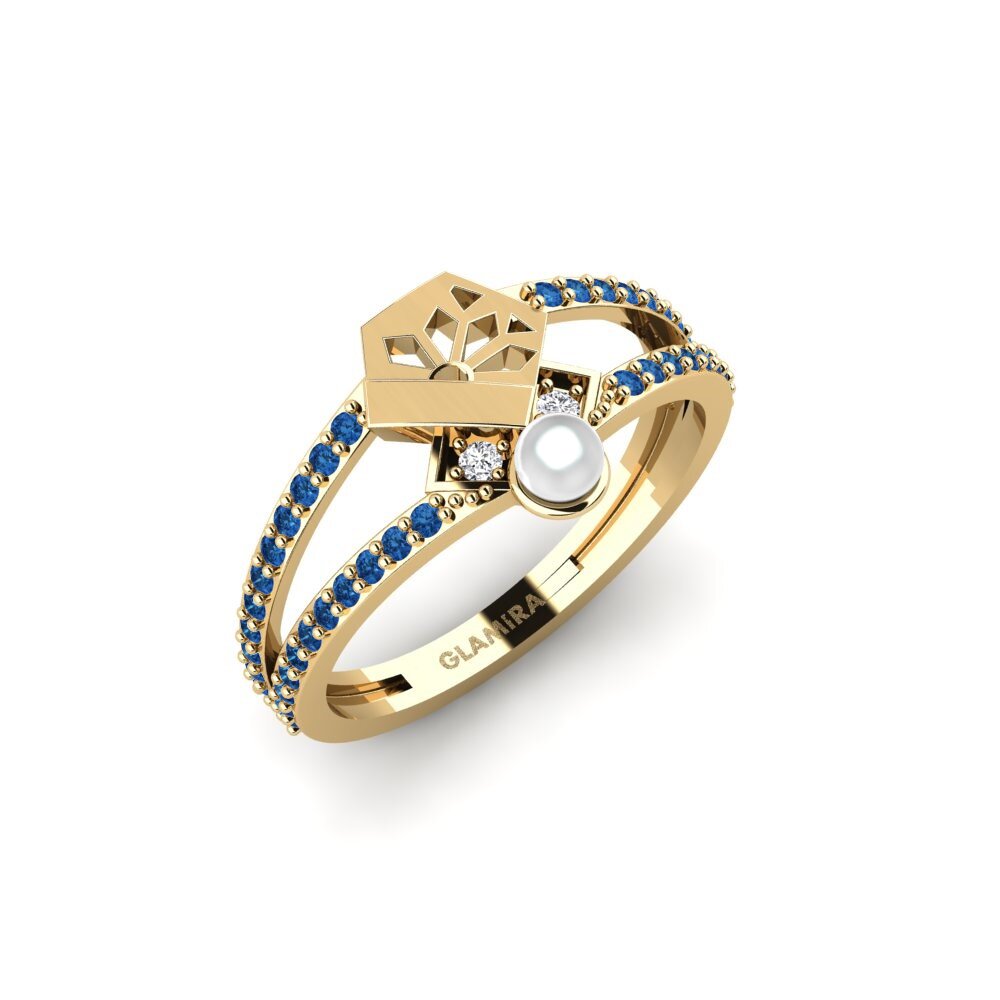 Dunkelblauer Zirkonia Ring Putol