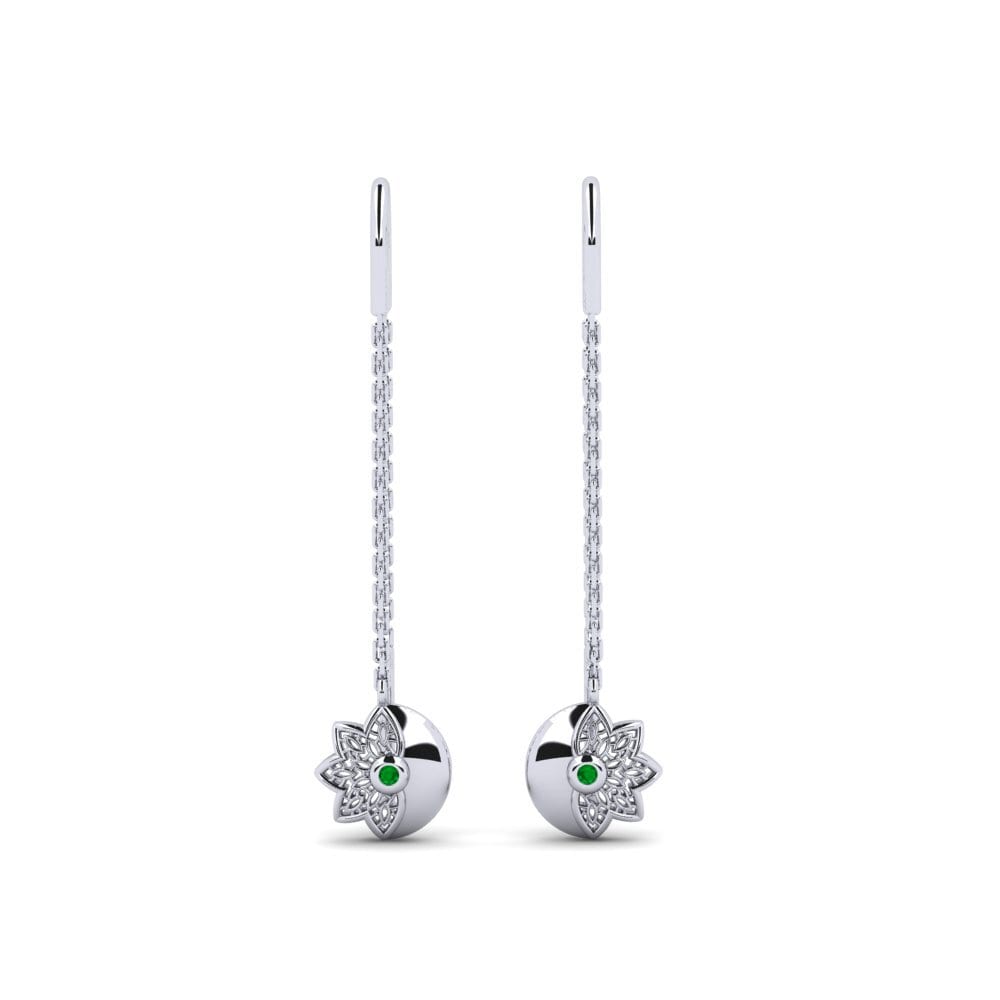 14ct White Gold Emerald Women's Earring Radmans