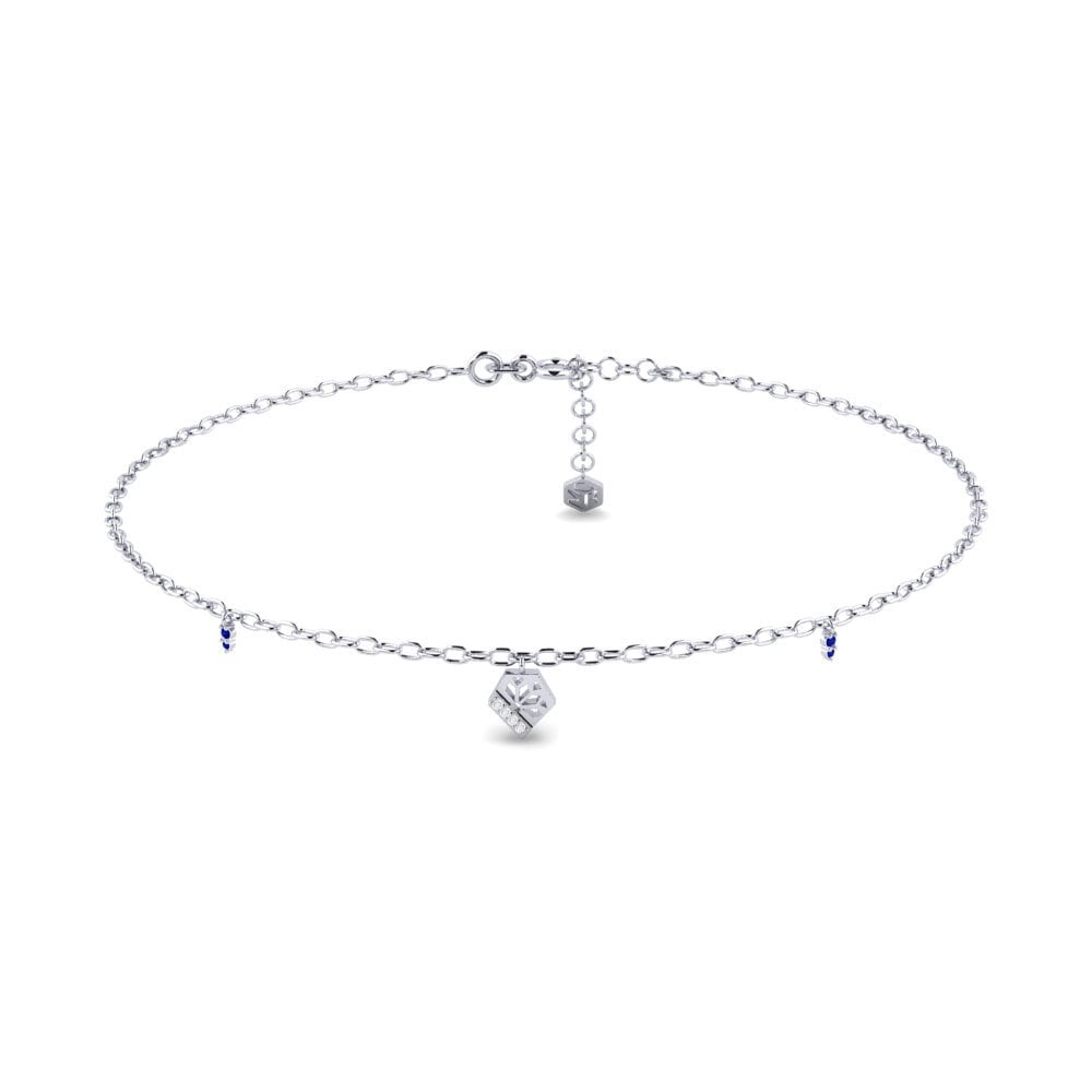 950 Palladium Sapphire Women's Anklet Skaists