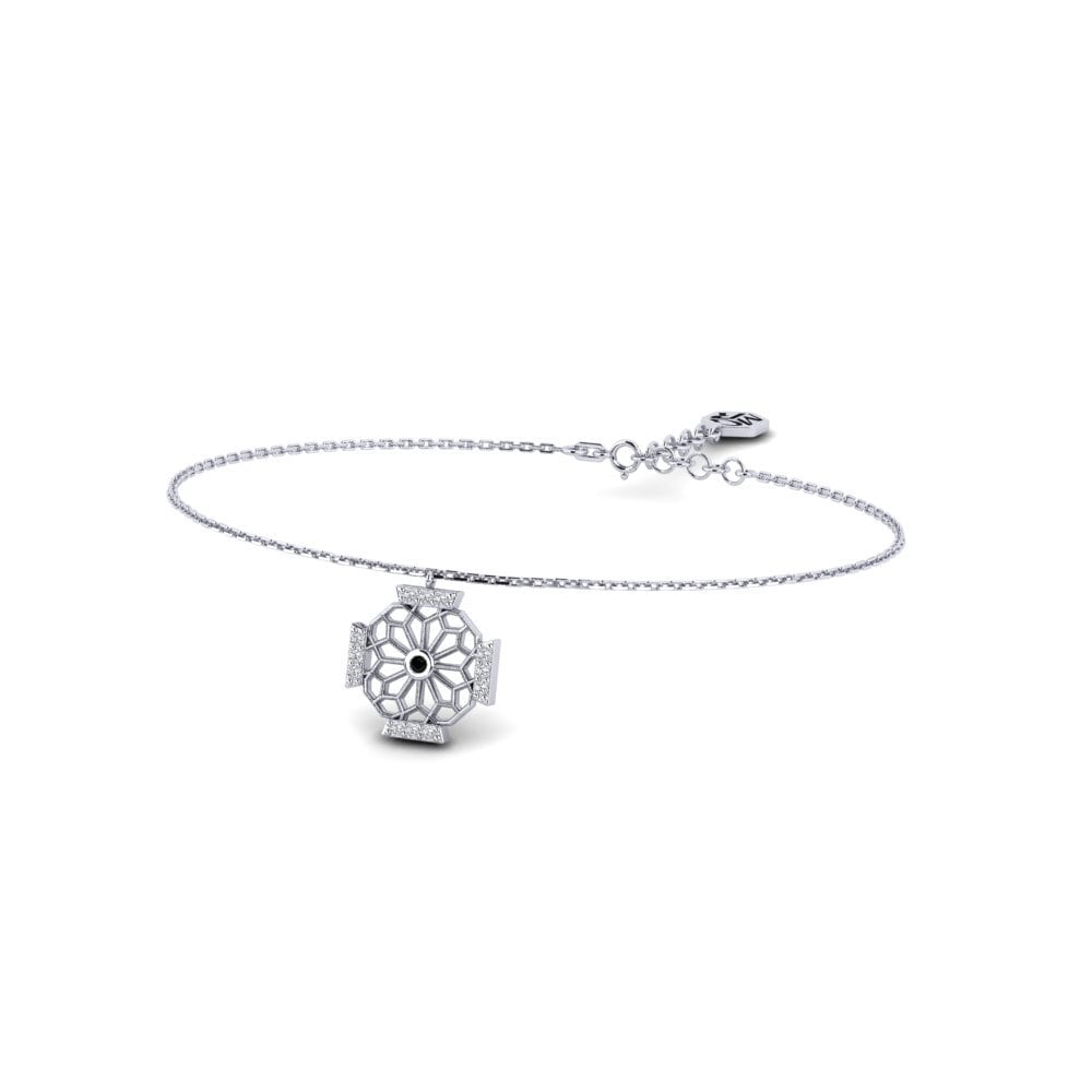 Paladio Diamante Negro Pulsera de Mujer Yamabuki
