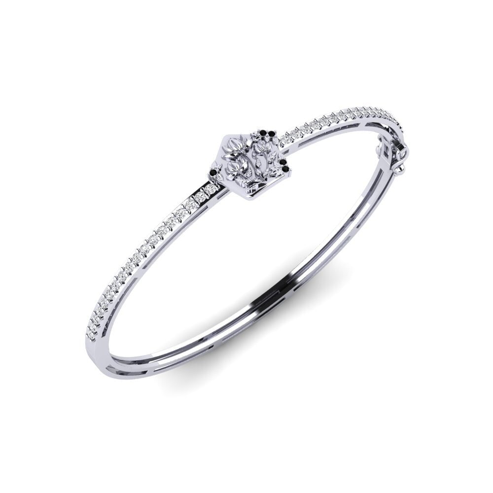 Weißgold 585 Schwarzer Diamant Damen armreif Adumbration