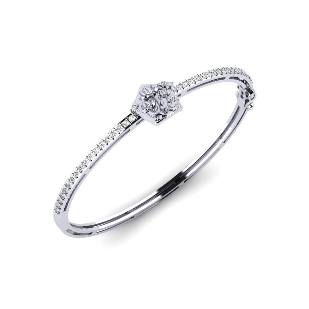 Vàng Trắng 14K Đá Moissanite Vòng tay nữ Adumbration