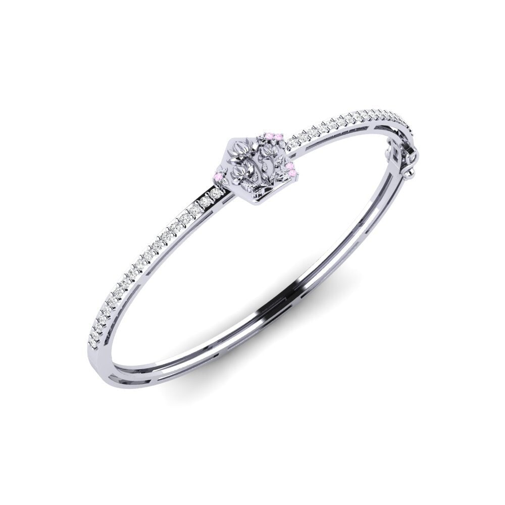 Vàng Trắng 14K Đá Sapphire Hồng Vòng tay nữ Adumbration