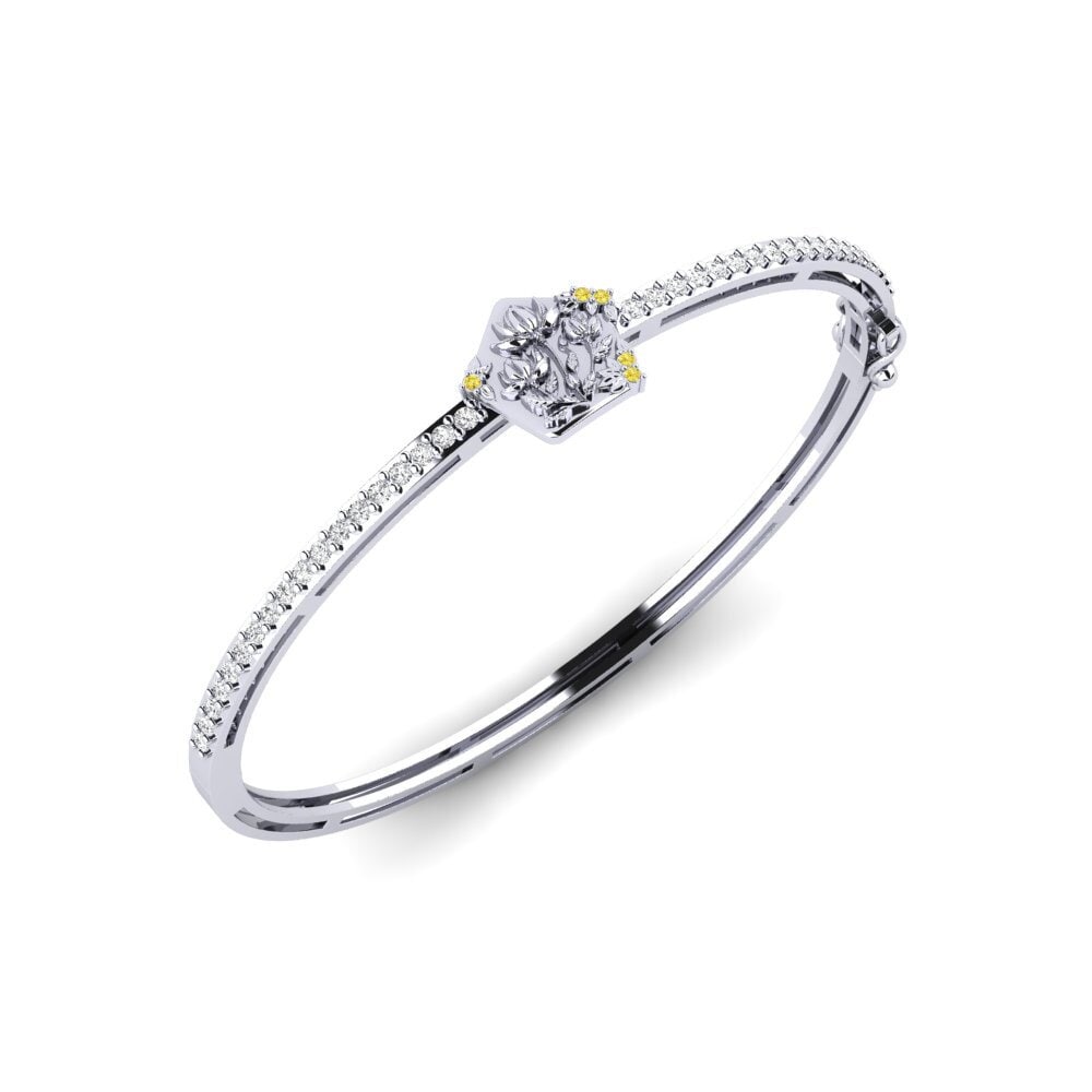 Weiß-Silber Gelber Saphir Damen armreif Adumbration