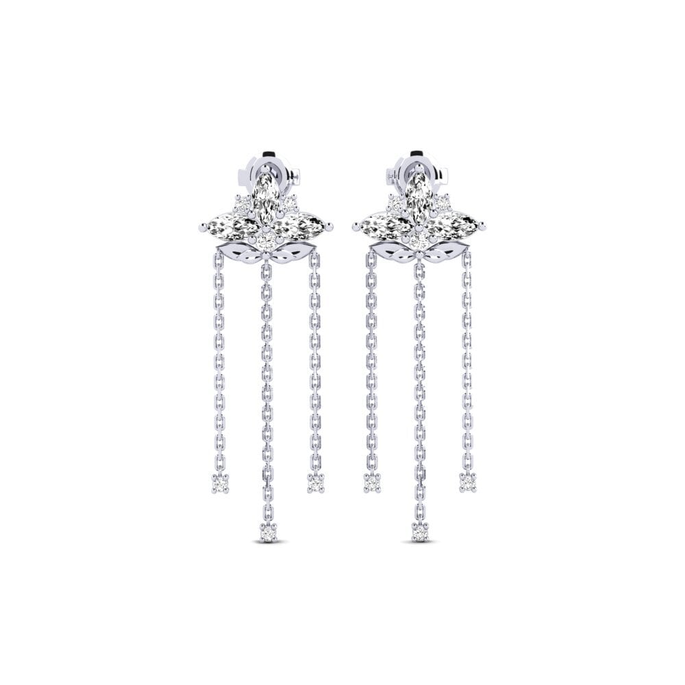 Vàng Trắng 14K Đá Moissanite Bông tai nữ Alcurnia