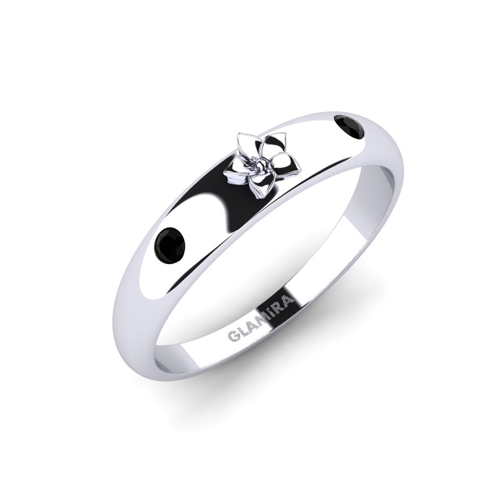 Weißgold 585 Schwarzer Diamant Ring Alouenne