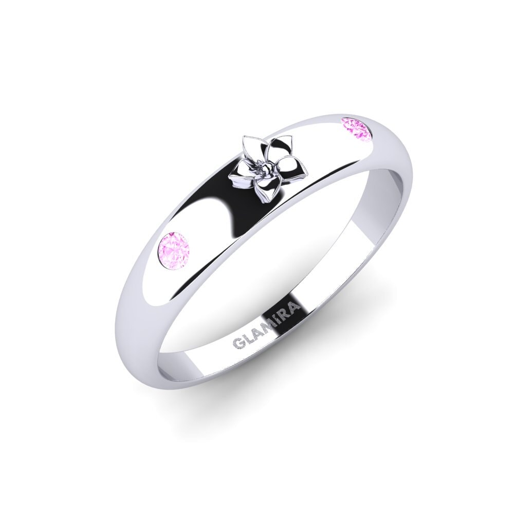 Vàng Trắng 14K Đá Sapphire Hồng Nhẫn Alouenne