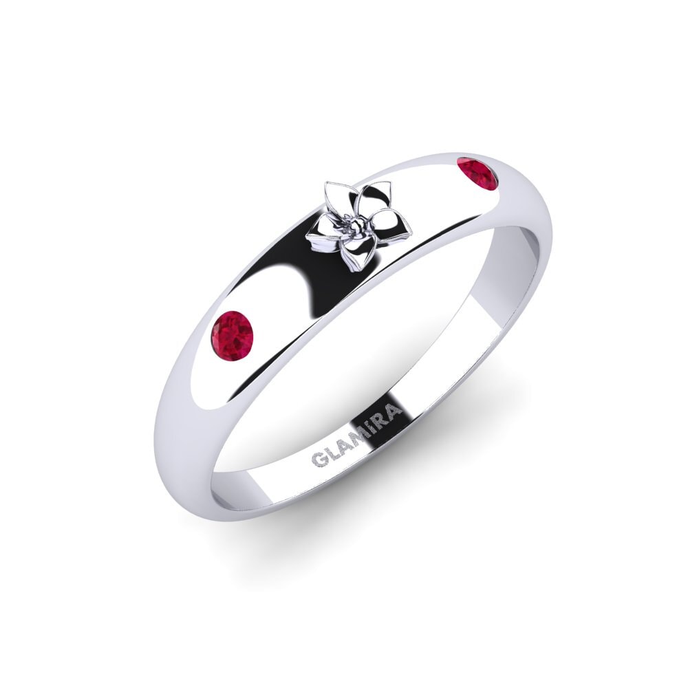 Vàng Trắng 14K Đá Ruby / Hồng Ngọc Nhẫn Alouenne
