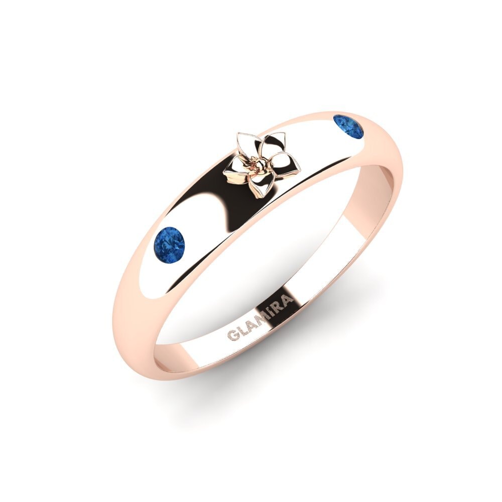 Rotgold 375 Dunkelblauer Zirkonia Ring Alouenne