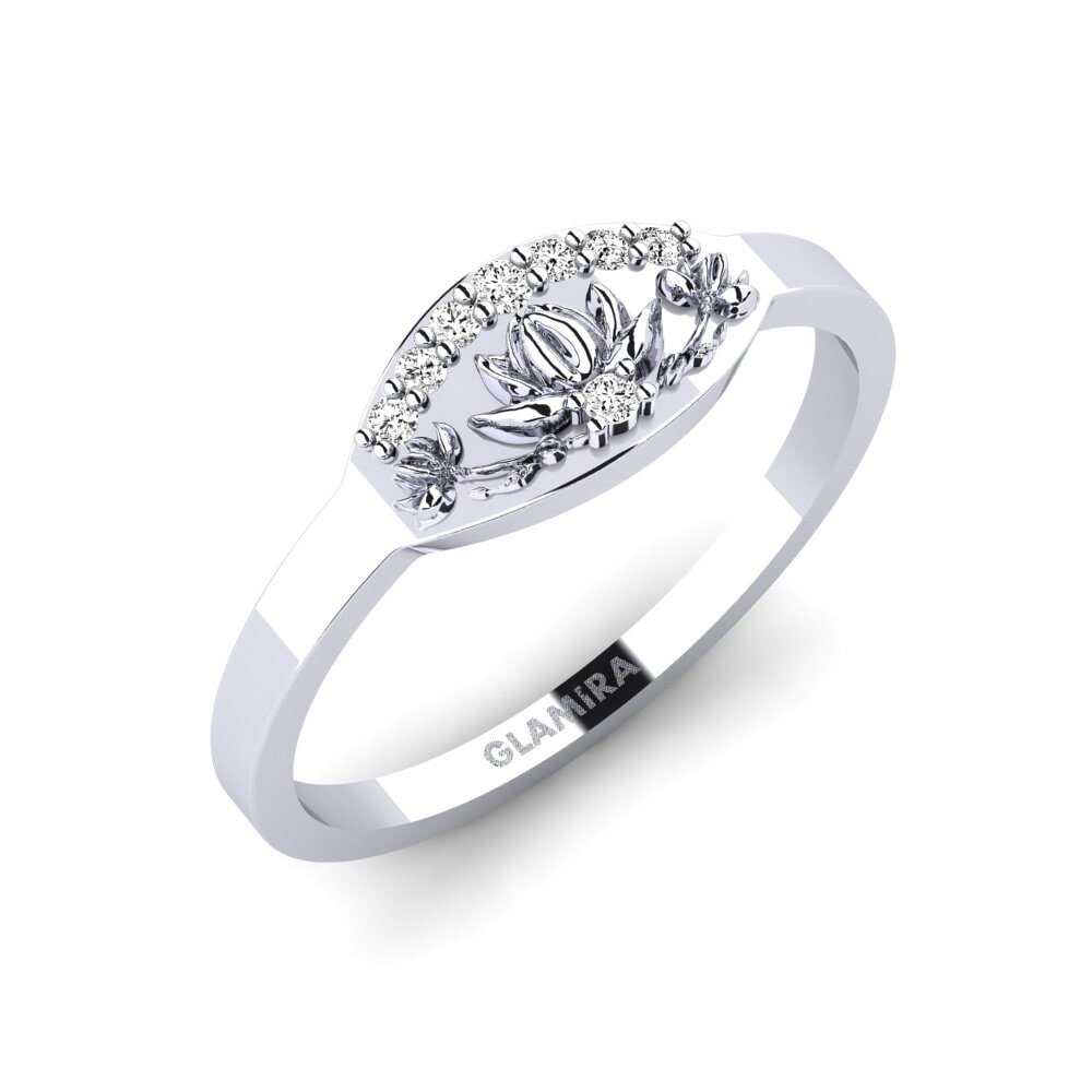 Vàng Trắng 14K Đá Moissanite Nhẫn Altorelief