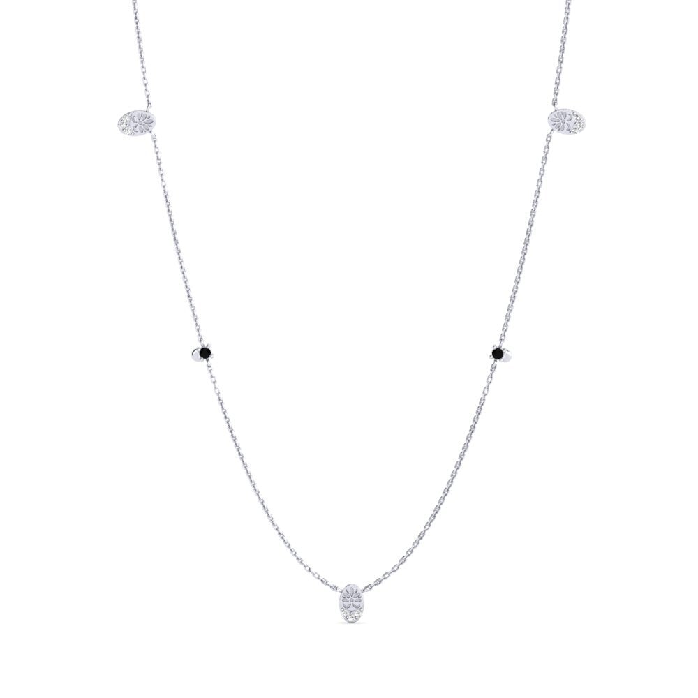 Vàng Trắng 14K black-onyx Dây chuyền nữ Amadede