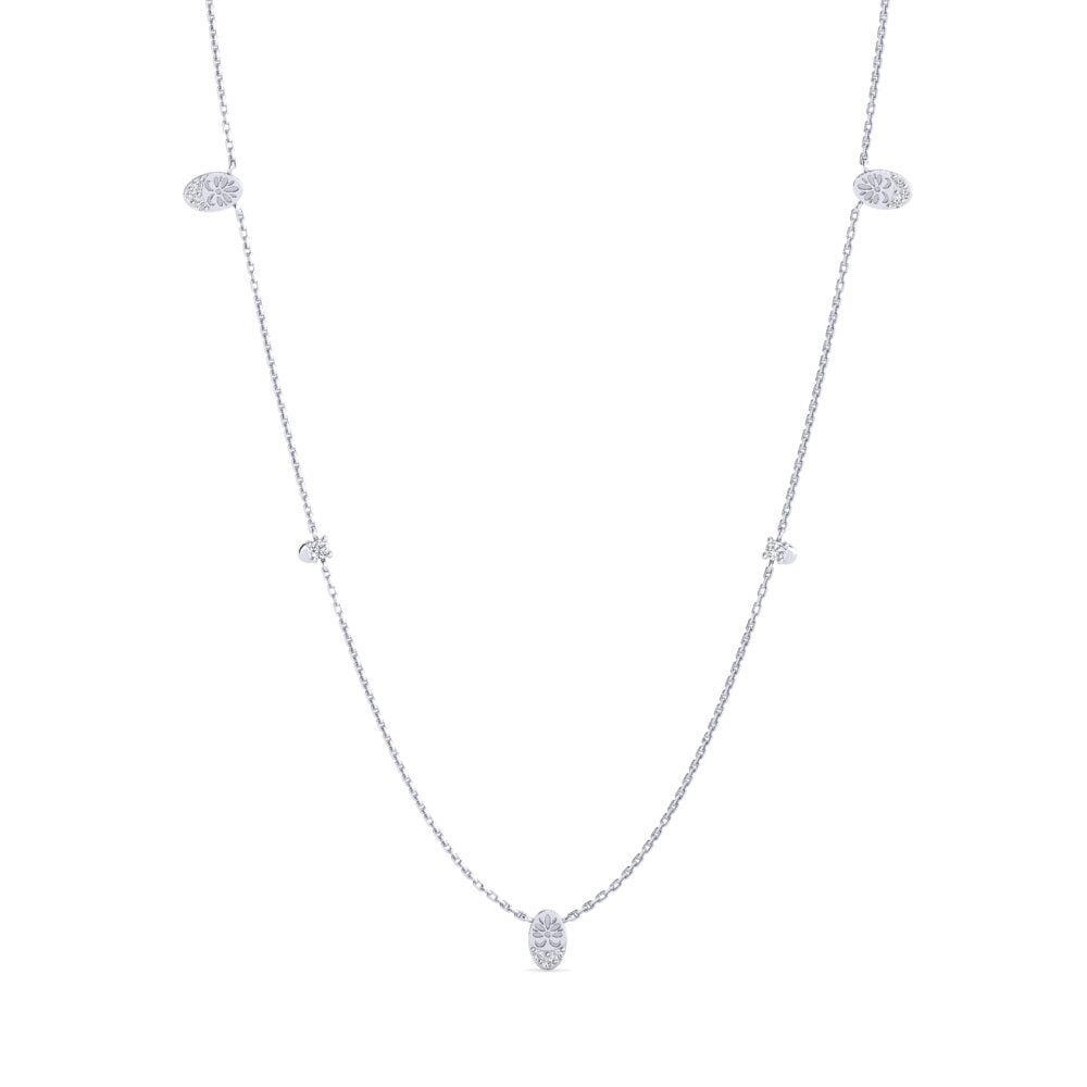 Vàng Trắng 14K Kim Cương Dây chuyền nữ Amadede