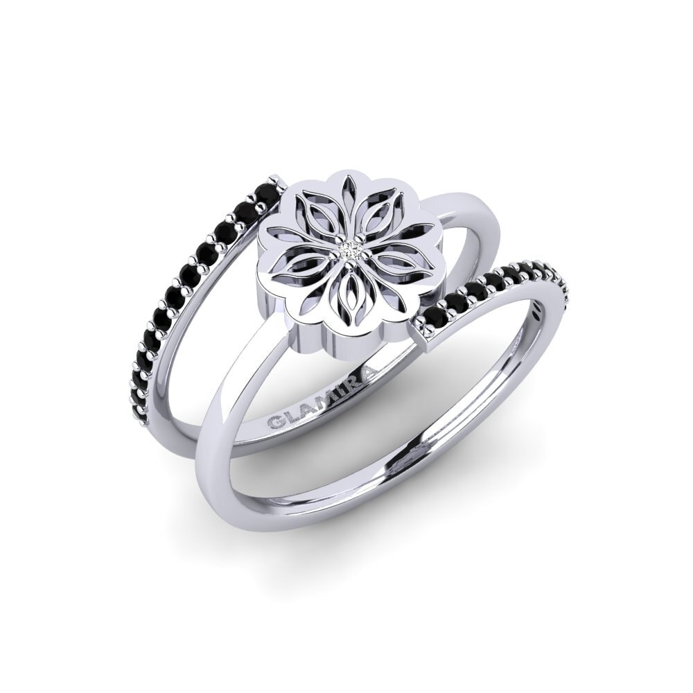 Vàng Trắng 14K black-onyx Nhẫn Amamas