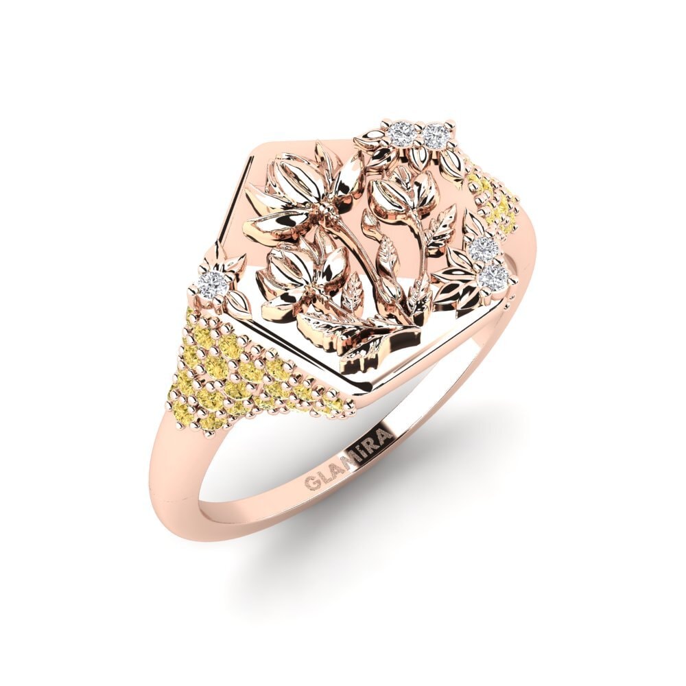 Vàng Hồng 14K Kim Cương Vàng Nhẫn Apiaceae