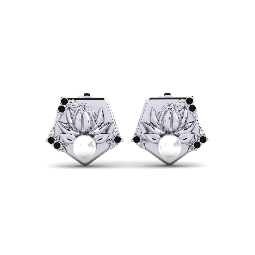 Weißgold 585 Schwarzer Diamant Damen ohrring Arrebato