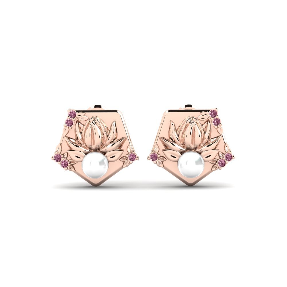 Rotgold 375 Rhodolit-Granat Damen ohrring Arrebato