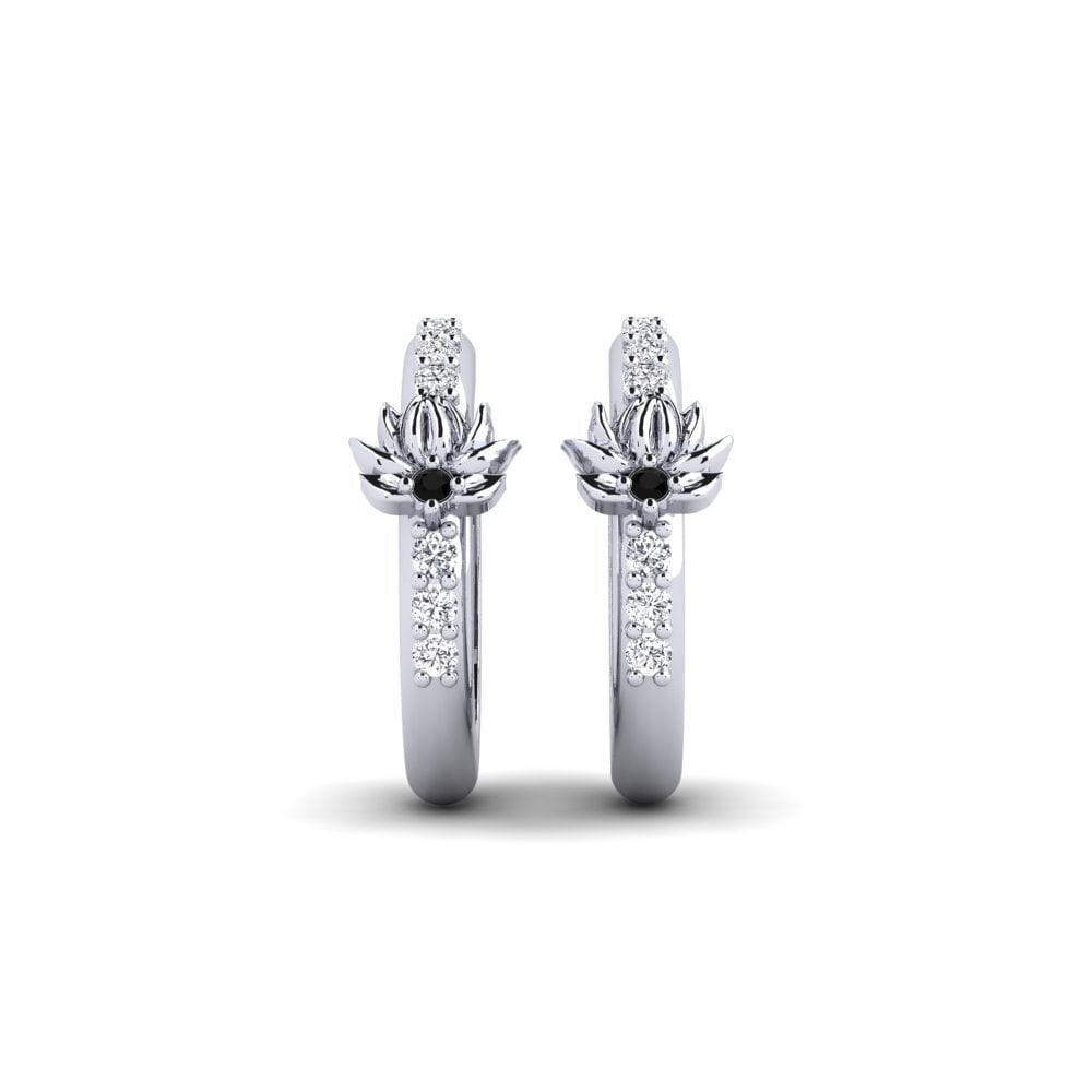 Weißgold 585 Schwarzer Diamant Damen ohrring Artifex