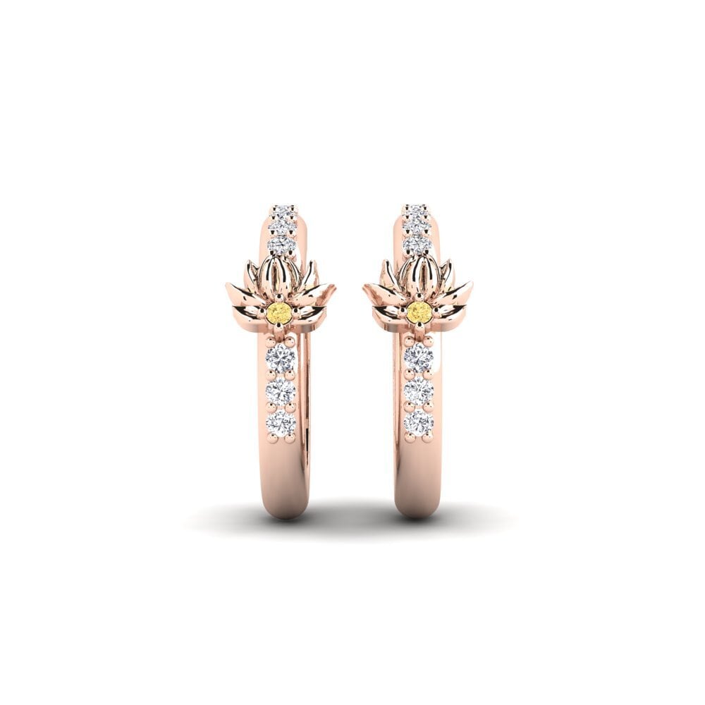 Vàng Hồng 14K Kim Cương Vàng Bông tai nữ Artifex