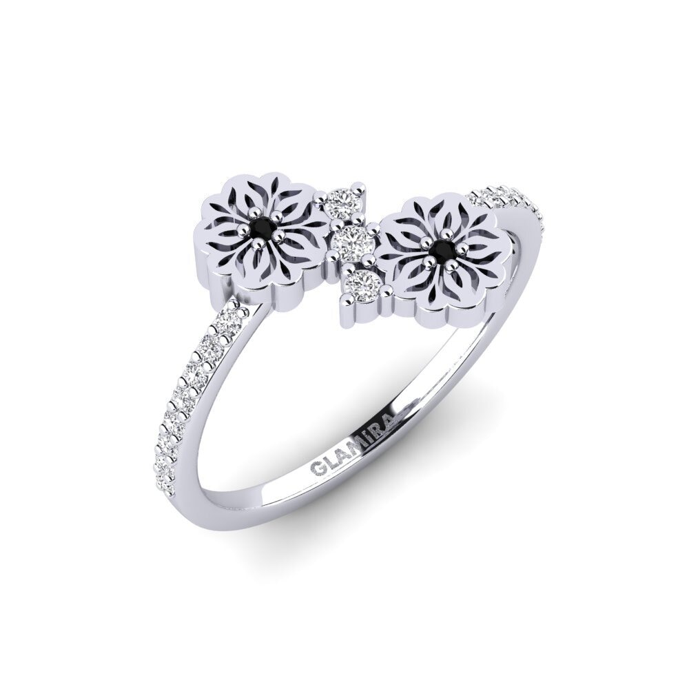 Weißgold 585 Schwarzer Diamant Ring Arvvot
