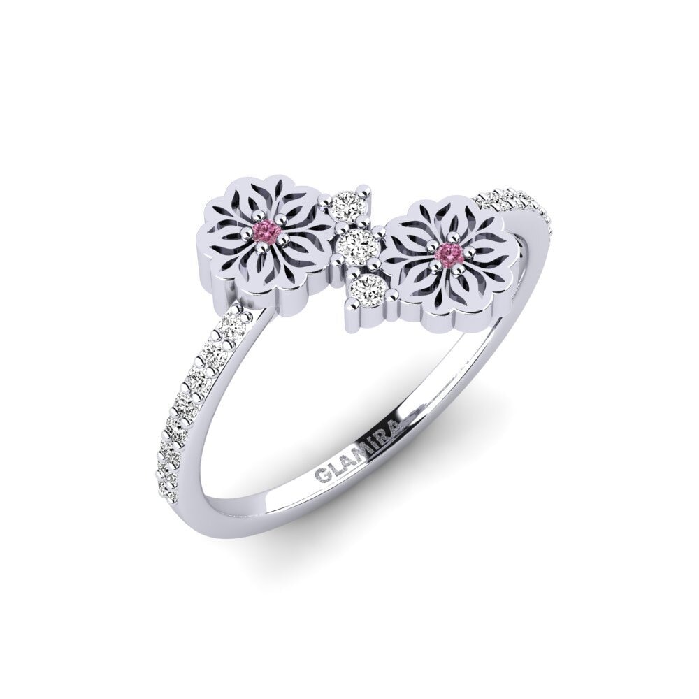 Vàng Trắng 14K Đá Rhodolite Nhẫn Arvvot