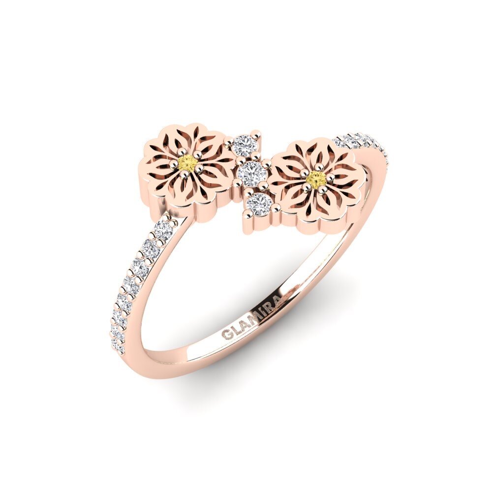 Vàng Hồng 14K Kim Cương Vàng Nhẫn Arvvot