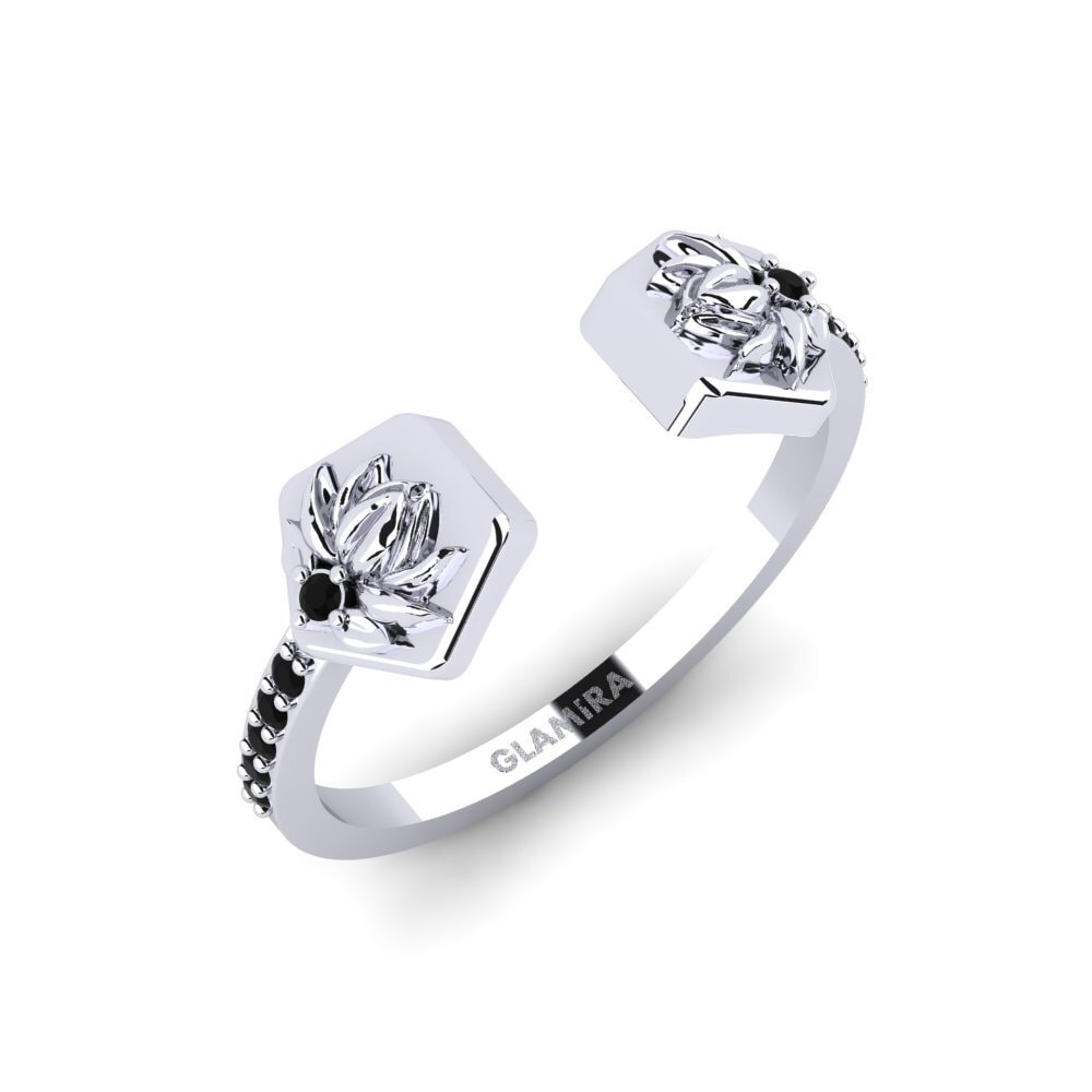 Weißgold 585 Schwarzer Diamant Ring Aterklang