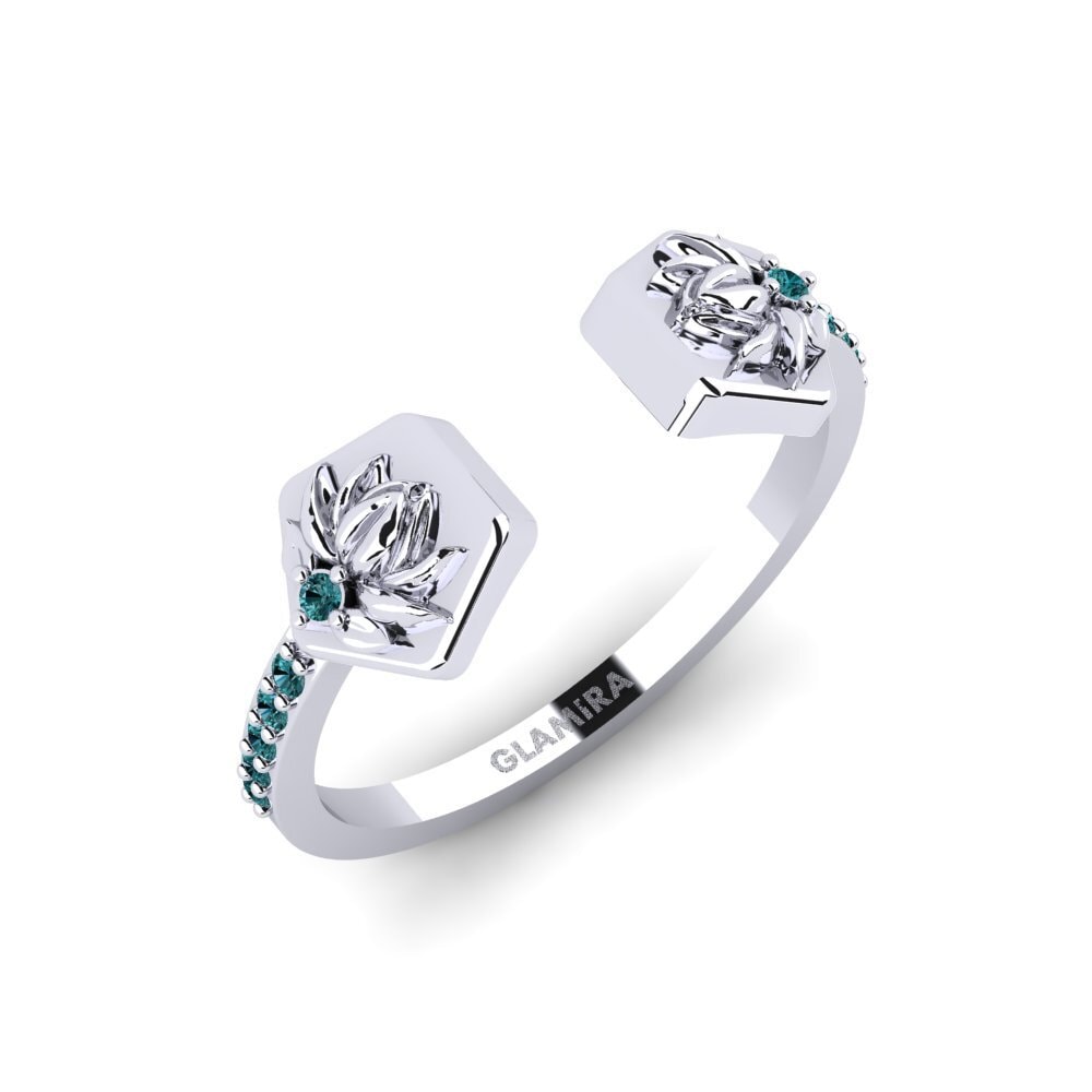 Palladium trắng Kim Cương Xanh Dương Nhẫn Aterklang