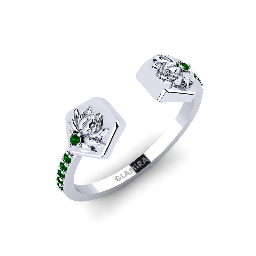 Platin trắng Đá Zirconia Xanh Nhẫn Aterklang