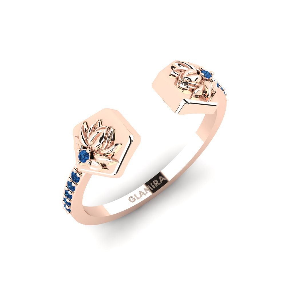 Rotgold 375 Dunkelblauer Zirkonia Ring Aterklang