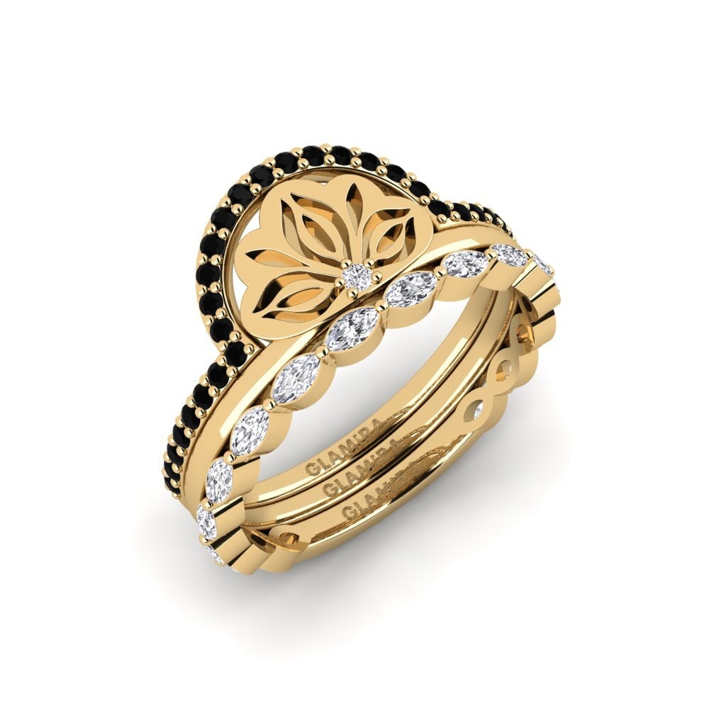 Zafiro negro Anillo Atura - SET