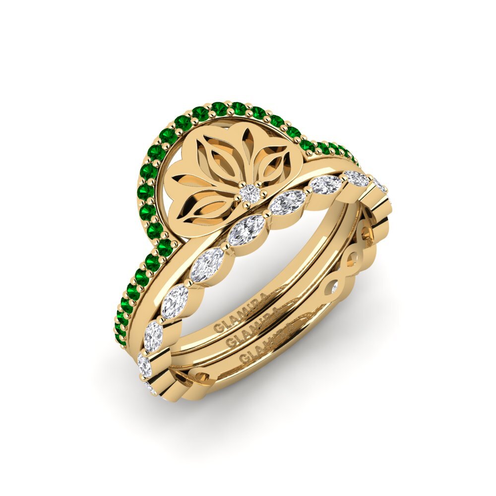 Zircone Vert Bague Atura - SET