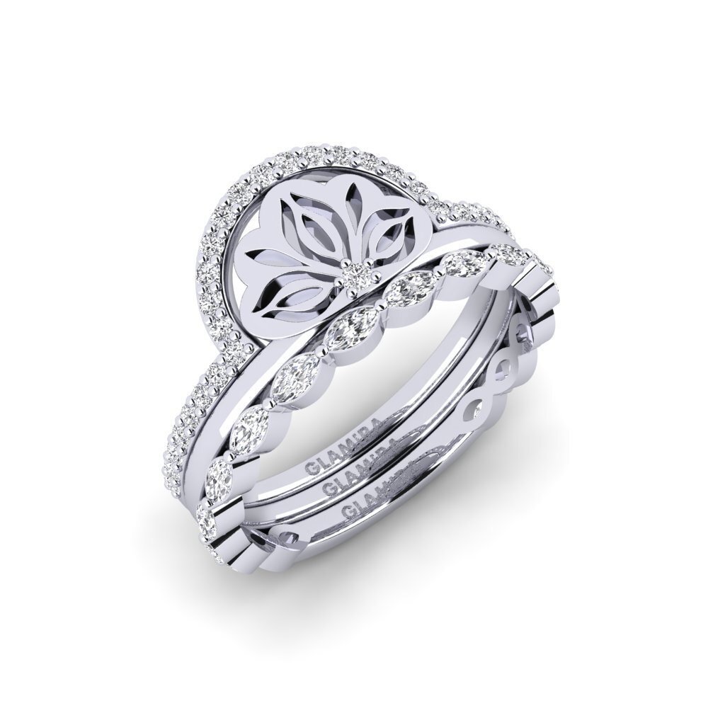 White Silver Ring Atura - SET