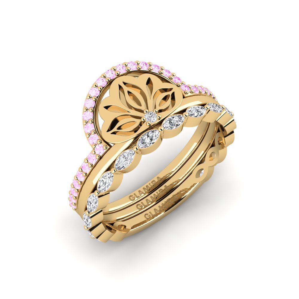 Rosa Saphir Ring Atura - SET