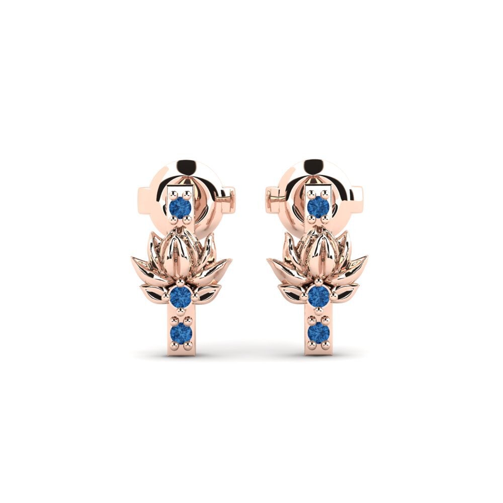 Rotgold 375 Dunkelblauer Zirkonia Damen ohrring Avskild