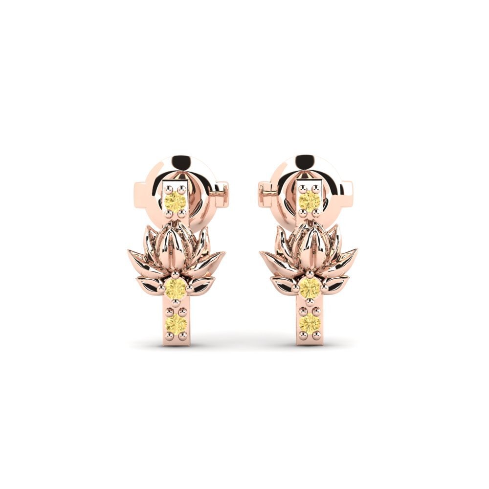 Vàng Hồng 14K Kim Cương Vàng Bông tai nữ Avskild
