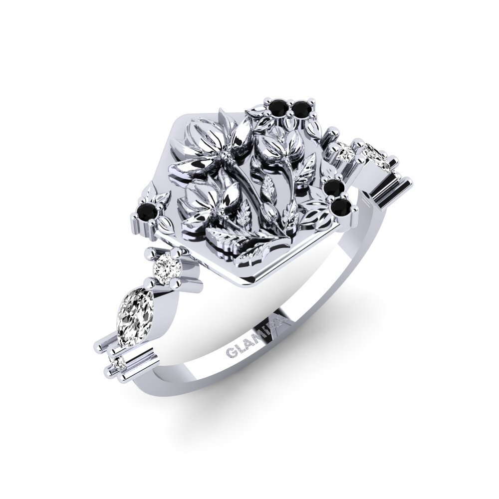 Vàng Trắng 14K black-onyx Nhẫn Baixorelevo
