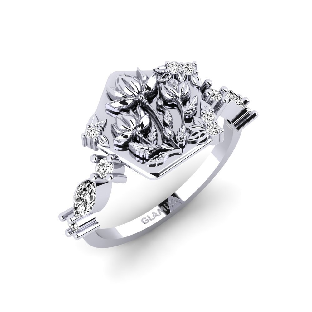 Vàng Trắng 14K Đá Moissanite Nhẫn Baixorelevo