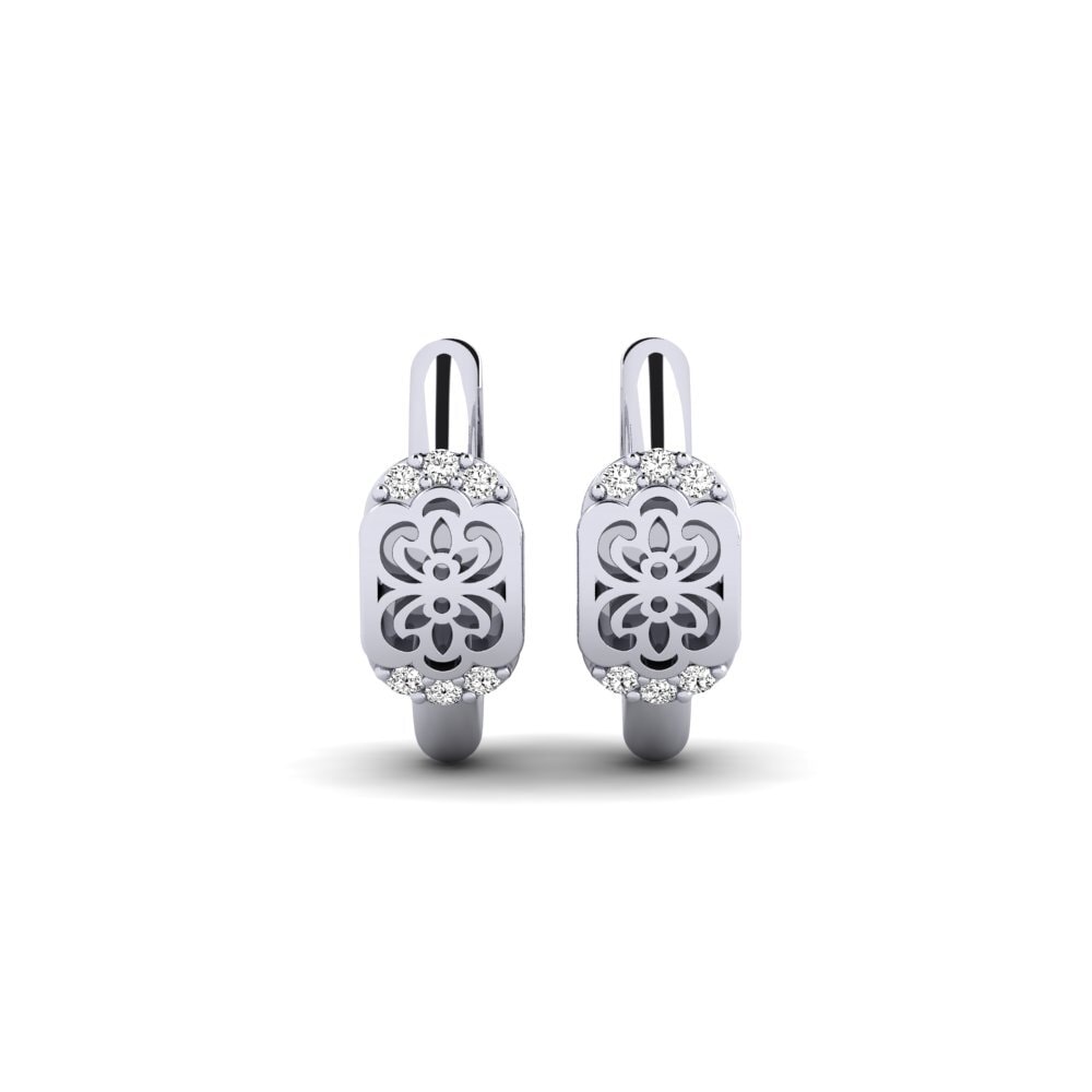 Vàng Trắng 14K Đá Moissanite Bông tai nữ Blodyn