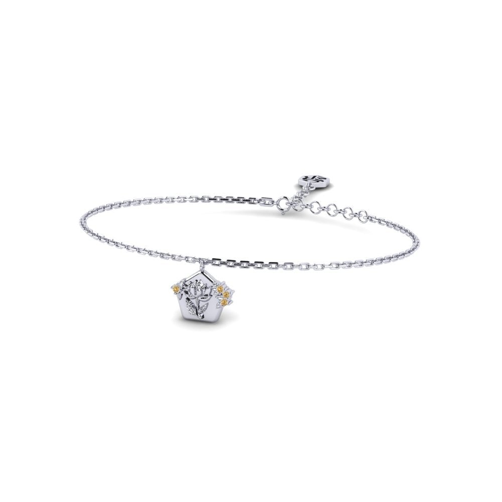 Vàng Trắng 14K Kim Cương Nâu Vòng tay nữ Bloomstrata