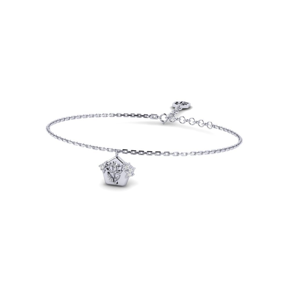 Vàng Trắng 14K Đá Moissanite Vòng tay nữ Bloomstrata
