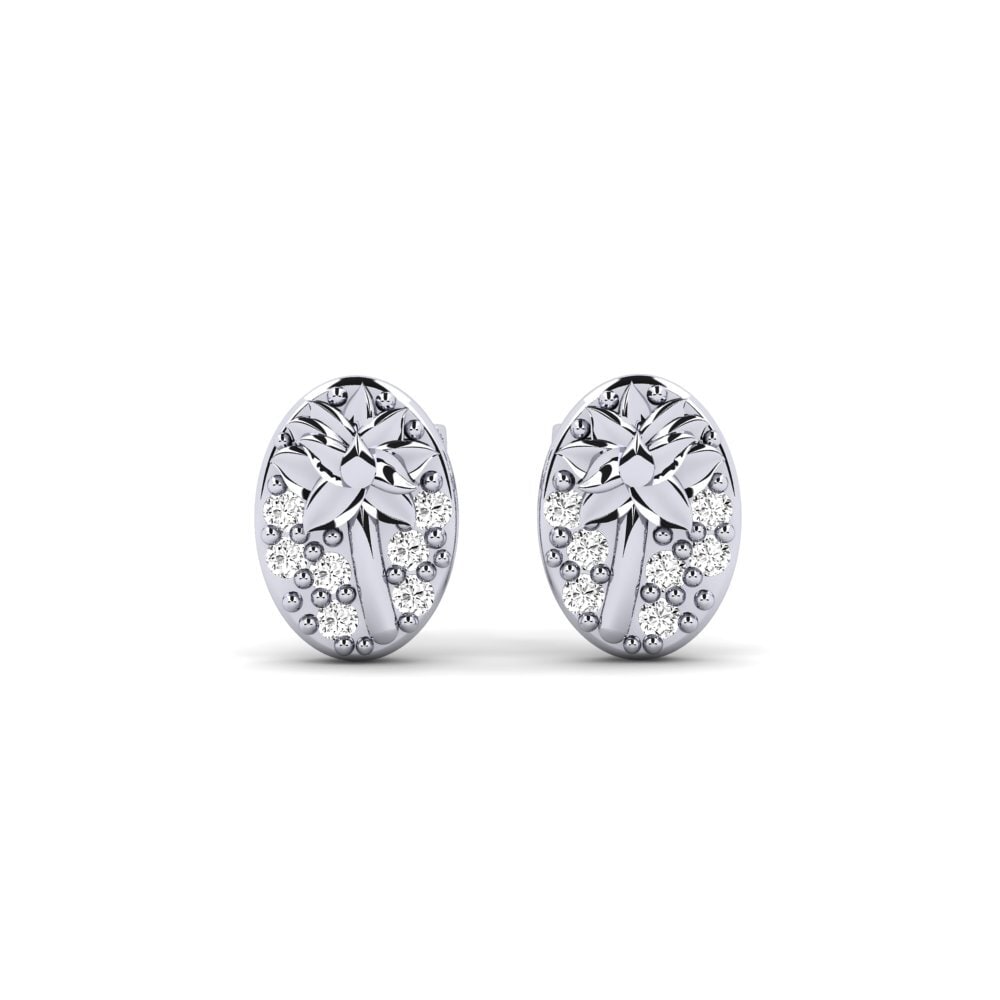 Vàng Trắng 14K Đá Moissanite Bông tai nữ Broome