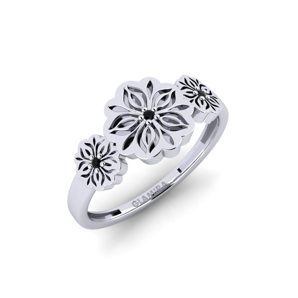 Weißgold 585 Schwarzer Diamant Ring Bukad